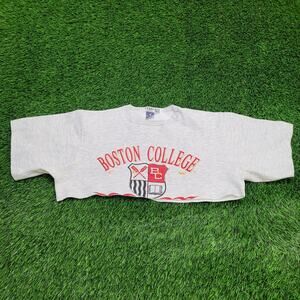 Vintage Champion Crop-Top Sweatshirt Women XL 24x13 Boston-College